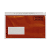 Dokumententaschen rot mit Druck "Dokumente", 23 x 11 cm, Fenster links, 1000 Stck