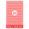 Selbstklebe-Etiketten, A4, 64.6 x 33.8 mm, 2400 Stk.