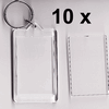 10er-Pack Mini-Fotorahmen Schlsselanhnger aus Plexiglas, Innenmasse ca. 3.5x5cm