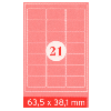 Selbstklebe-Etiketten, A4, 63.5 x 38.1 mm, 2100 Stk.
