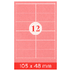 Selbstklebe-Etiketten, A4, 105 x 48 mm, 1200 Stk.