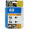 Doppelpack Original HP Nr.56 Tintenpatrone Black, 2 x 19 ml.