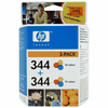 Doppelpack Original HP Nr.344 Tintenpatrone Color, 2 x 14 ml.