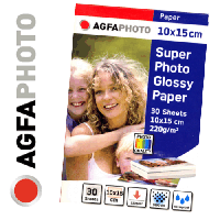 AGFAPHOTO Super Photo Glossy Fotocards (30 Blatt), 220g 10 x 15 cm.