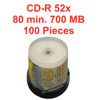 XEO CD-R Rohling, 52 x Speed, 80 Min. 700 MB, 100 Stk.