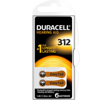DURACELL Hrgerte Batterie Easy Tab 312Zinc Air D6,1.4V. 6 Stk., 4-077573
