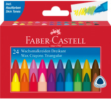 FABER-CASTELL Wachskreide Dreikant 24 Stck, mehrfarbig, 120024