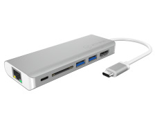 ICY BOX USB Type-C Notebook Dockingstation silver/white, IB-DK4034