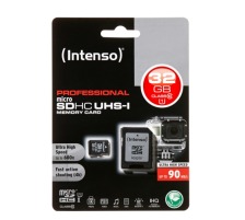 INTENSO Micro SDHC Card PRO 32GB with adapter, UHS-I, 3433480