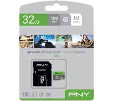 PNY micro-SDHC Elite 32GB UHS-I U1 & adapter, PSDU32GU1