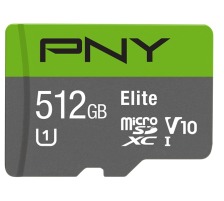 PNY micro-SDXC Elite 512GB UHS-I U1/A1(V10)& SD adapter, PSDU512U1