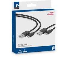 SPEEDLINK Play & Charge Cable Set for PS4, USB, black, SL450104B