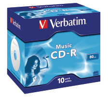 VERBATIM CD-R Jewel 80MIN/700MB 52x Audio 10 Pcs, 43365