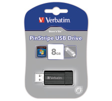VERBATIM USB-Drive Pin Stripe 8GB black, 49062