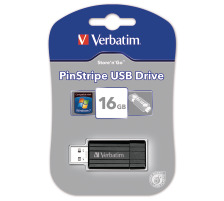 VERBATIM USB-Drive Pin Stripe 16GB black, 49063
