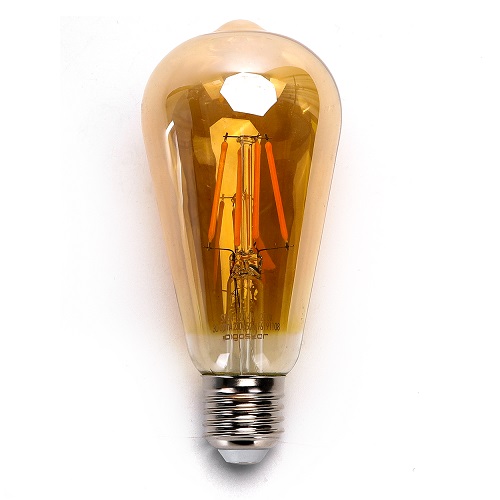 Lampe LED E27, 4 watt (correspond  env. 35 watt), blanc chaud/ambre
