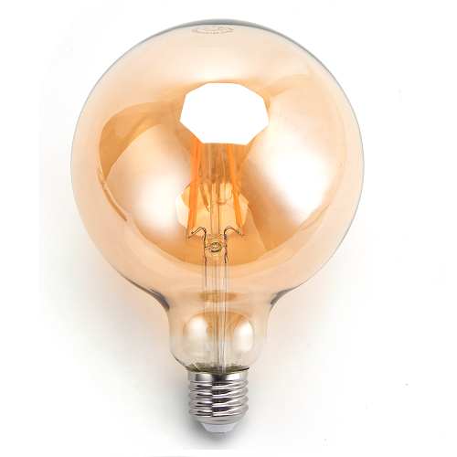 LED-Leuchte G125 mit E27 Sockel, 8 Watt (entspricht ca. 55 Watt), warmweiss/amber