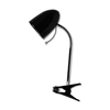 Lampe de table noire avec clip, sans ampoule (E27)