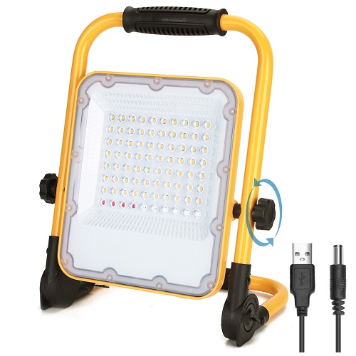 Mobiler LED-Strahler mit Akku und 4 Funktionen, 25x6x32cm, 50W, 1400 Lumen