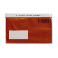 Dokumententaschen rot mit Druck "Dokumente", 23 x 11 cm, Fenster links, 1000 Stck