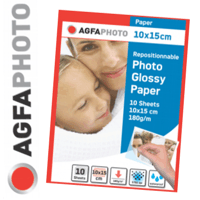 AGFAPHOTO Repositionable 10 feuilles, 180 gsm, 10 x 15 cm. Premium Glossy
