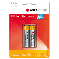 Lithium Extreme AAA LRO3 MICRO 1.5V, 2 Stck, bis zu 7x mehr Power AGFAPHOTO Batterien (Lithium)