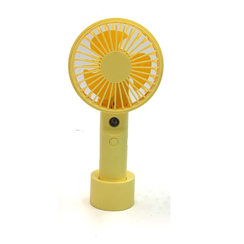 Ventilator gelb mit Akku und Wassersprhfunktion