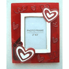 Cadre photo rouge avec coeurs, 9x13 cm pour photos 5x7.5 cm