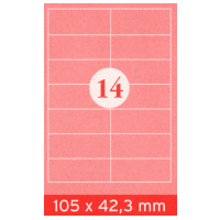 Selbstklebe-Etiketten, A4, 105 x 42.3 mm, 1400 Stk.