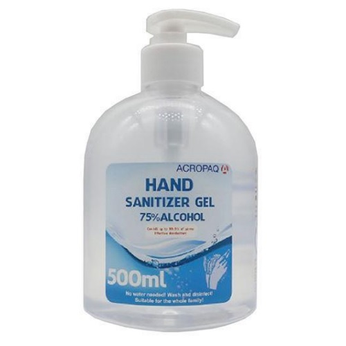 Acropaq dsinfectant pour les mains gel, 500ml, 75% d`thanol
