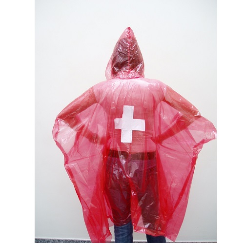 Regenschutz-Poncho im Switzerland-Design