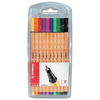 10 stylos fibre Stabilo point 88, 0.4mm, 10 couleurs differents