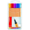 20 stylos fibre Stabilo point 88, 0.4mm, 20 couleurs differents