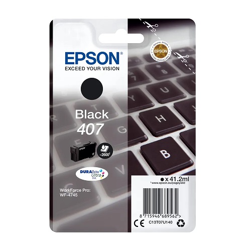 Epson T07U140 originale Tintenpatrone Nr. 407 black, 41.2ml, 2600 Seiten