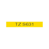TZ-S631, PTOUCH bande, strong/adhersiv noir/jaune, 12 mm