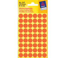 AVERY ZWECKFORM Repre 12mm rouge 270 pcs., 3147Z