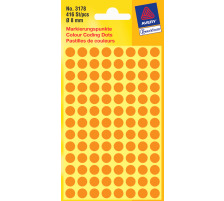 AVERY ZWECKFORM Repre 8mm orange 416 pcs., 3178Z