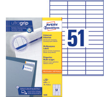 AVERY ZWECKFORM tiquettes univers. 70x16,9mm blanc,perm. 5100pcs./100flls., 3420