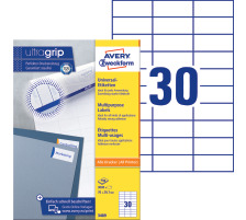 AVERY ZWECKFORM Etiquettes universel 70x29.7mm blanc, A4 100flls./30pcs., 3489