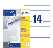 AVERY ZWECKFORM tiquettes univers. 105x42,3mm blanc,perm. 1400pcs./100flls., 3653