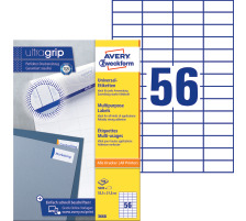 AVERY ZWECKFORM tiquett. univers. 52,5x21,2mm blanc, perm. 5600pcs./100fl., 3668