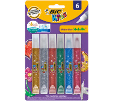 BIC Glitter Glue Metallic 6 couleurs, 893269