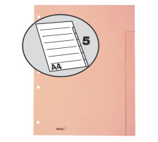 BIELLA Rpert. carton brun claire A4 5 pcs., en blanc, 4 trous, 196405