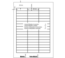 BIELLA Etiquettes 60x14mm blanc, 5 flls. de 51pc, 273932