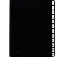 BIELLA Classeur trieur A4 noir, 1-12, 323412