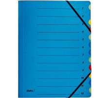 BIELLA Dossier  compartiments A4 bleu, 12 pcs., 328412.05
