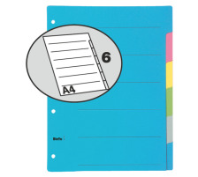 BIELLA Rpertoires carton couleur A4 6 pcs., plein, 461406