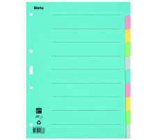 BIELLA Register Karton farbig A4 10-teilig, blanko, 461410.00