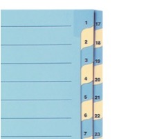 BIELLA Register Karton blau/gelb A4 1-31, 4 Loch, 462443.00