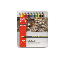 CARAN D'ACHE Crayon de couleur Pablo 18 couleurs, 666.318